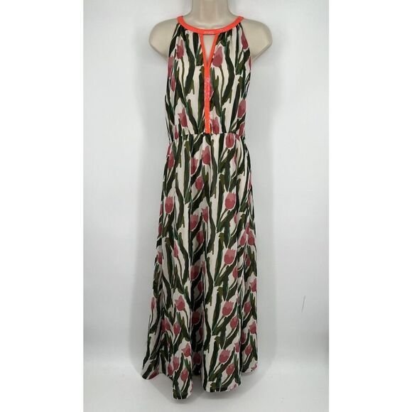Vineet Bahl Anthropologie Portia Maxi Dress Floral Colorful Petite Size 12 - Picture 1 of 7